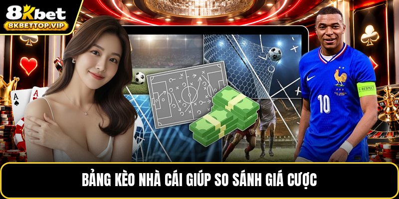 Bảng kèo nhà cái giúp so sánh giá cược